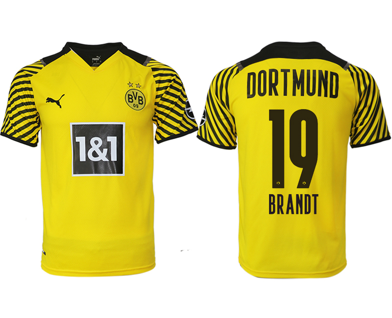 Men 2021-2022 Club Borussia Dortmund home yellow aaa version #19 Soccer Jersey